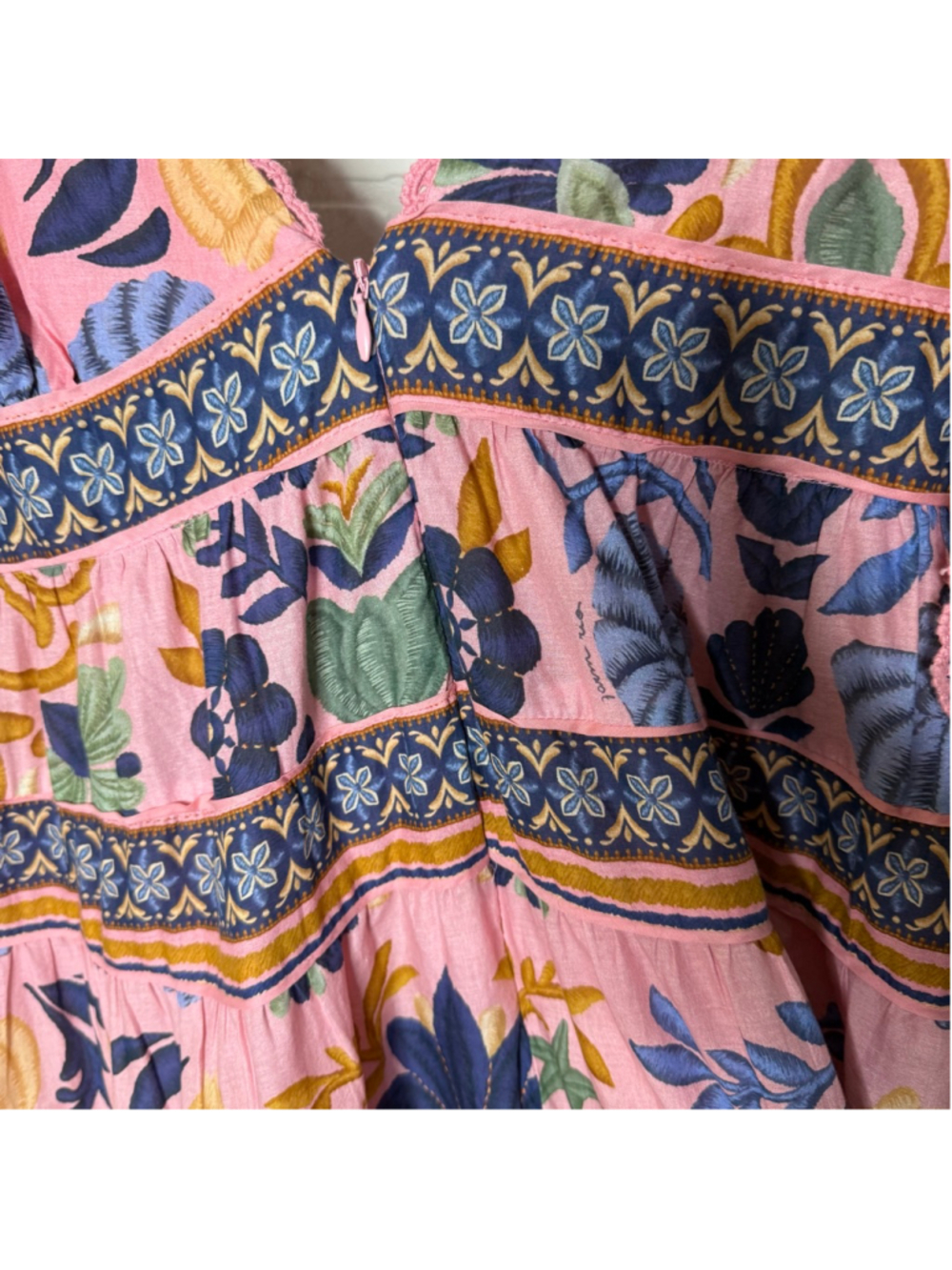 Farm Rio Seashell Tapestry Sleeveless Midi Dress sz L - Picture 5 of 9